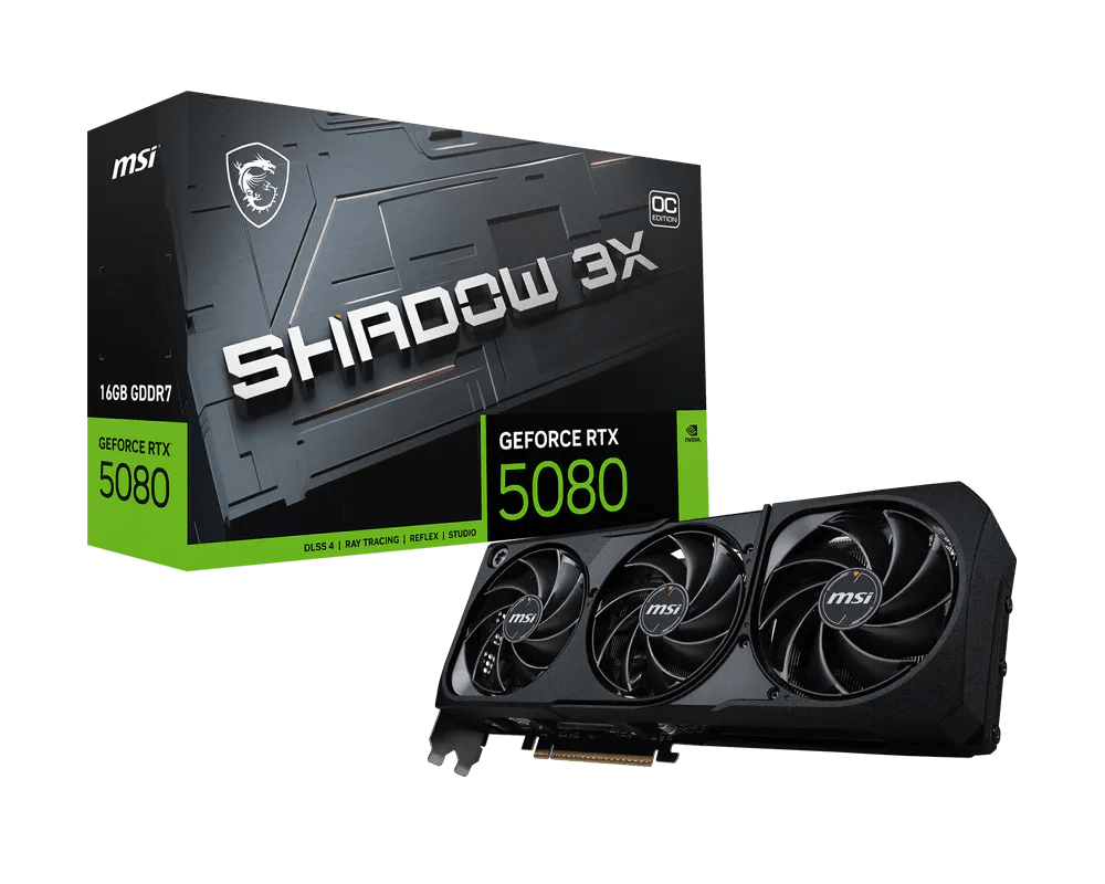 MSI GeForce RTX 5080 16GB SHADOW 3X OC Graphics Card Black - AHW Store