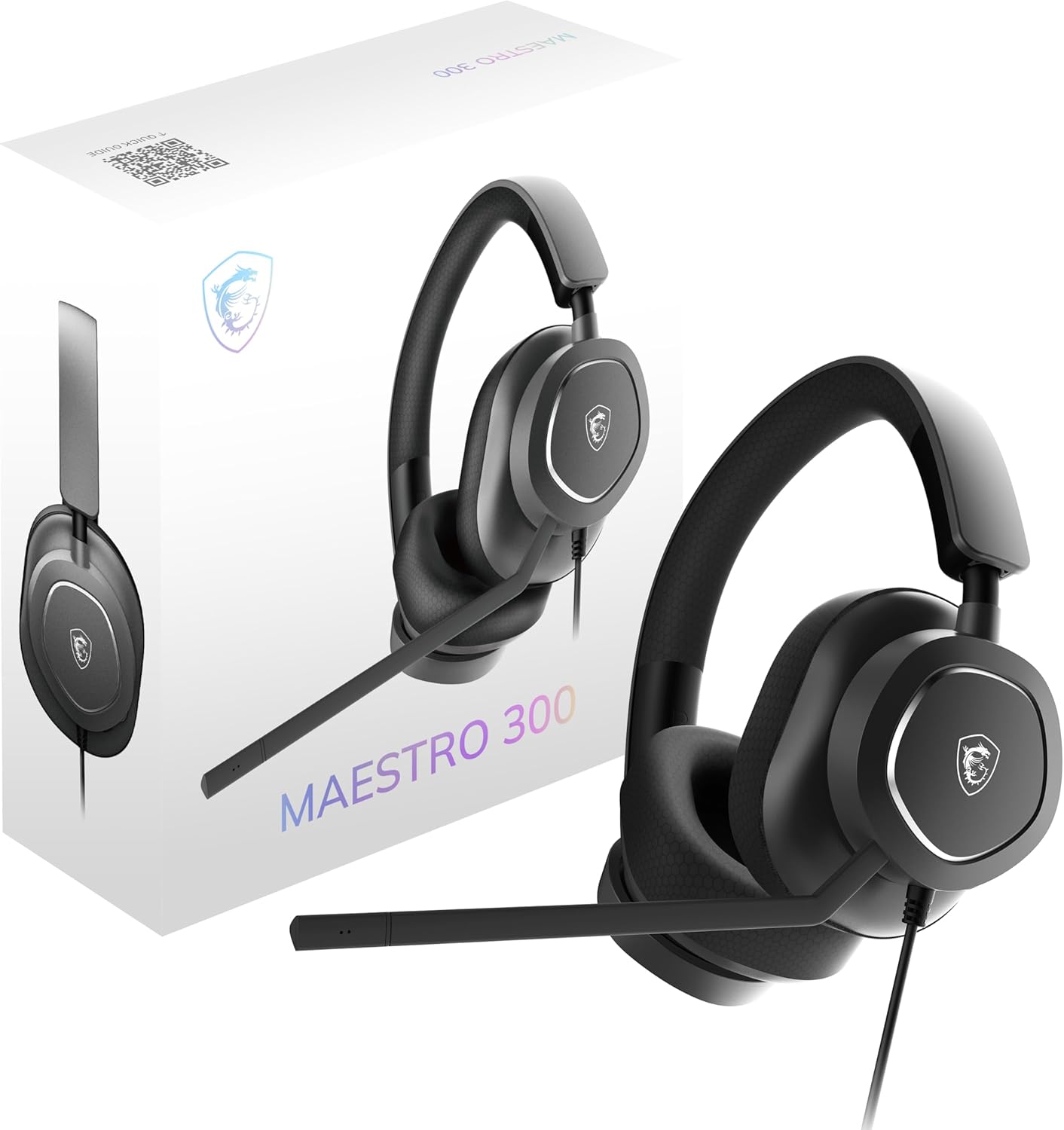 MSI Maestro 300 Gaming Headset – 40mm Neodymium Drivers, Unidirectional (Cardioid) Mic, Lightweight - AHW Store