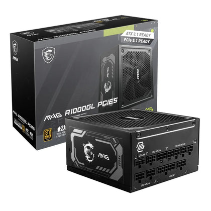 MSI MAG A1000GL PCIE5 1000 Watt 80+ Gold Fully Modular PCIe 5.1 ATX 3.1 Power Supply - AHW Store