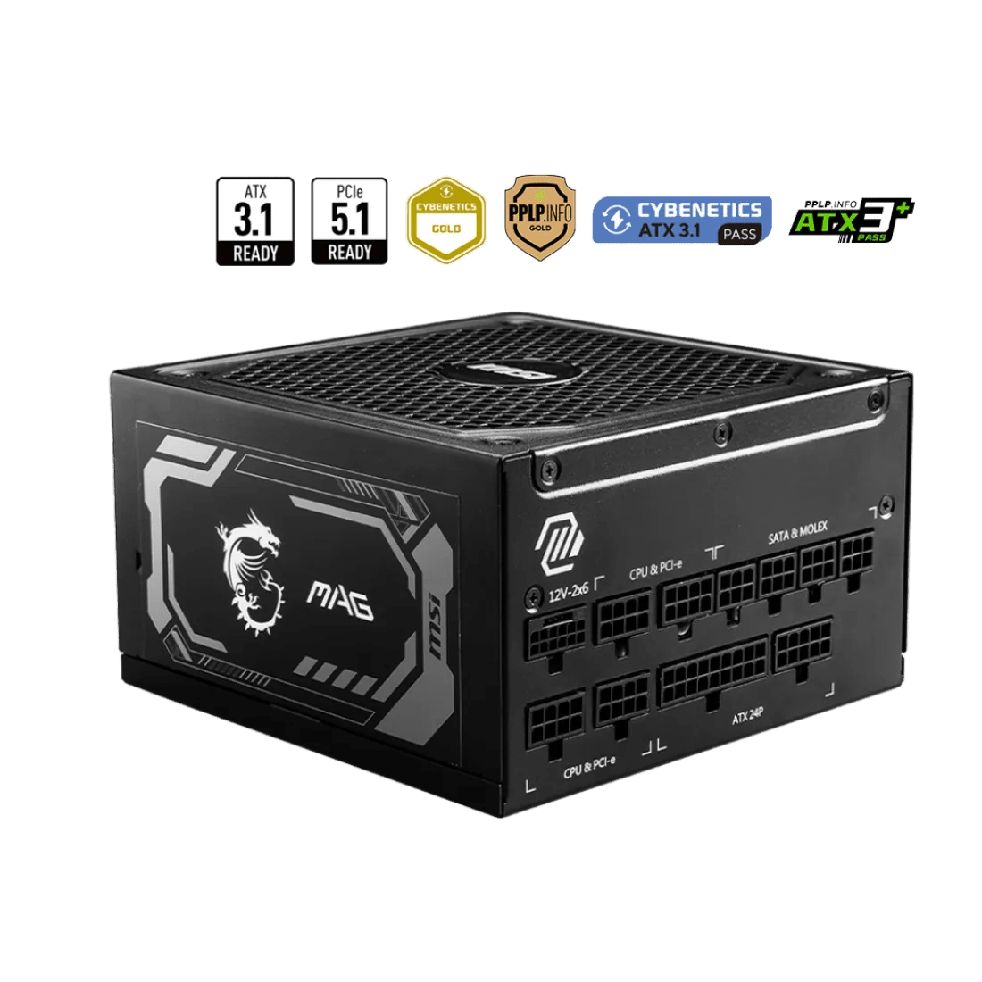 MSI MAG A1000GL PCIE5 1000 Watt 80+ Gold Fully Modular PCIe 5.1 ATX 3.1 Power Supply - AHW Store