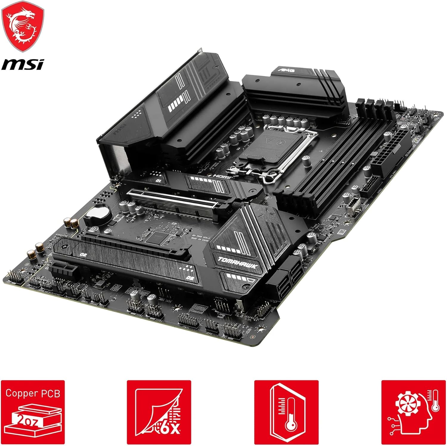 MSI MAG B760 TOMAHAWK WIFI DDR4 LGA1700 ATX Motherboard, Intel B760 Chipset, 4x DDR4, 128GB Max Memo - AHW Store