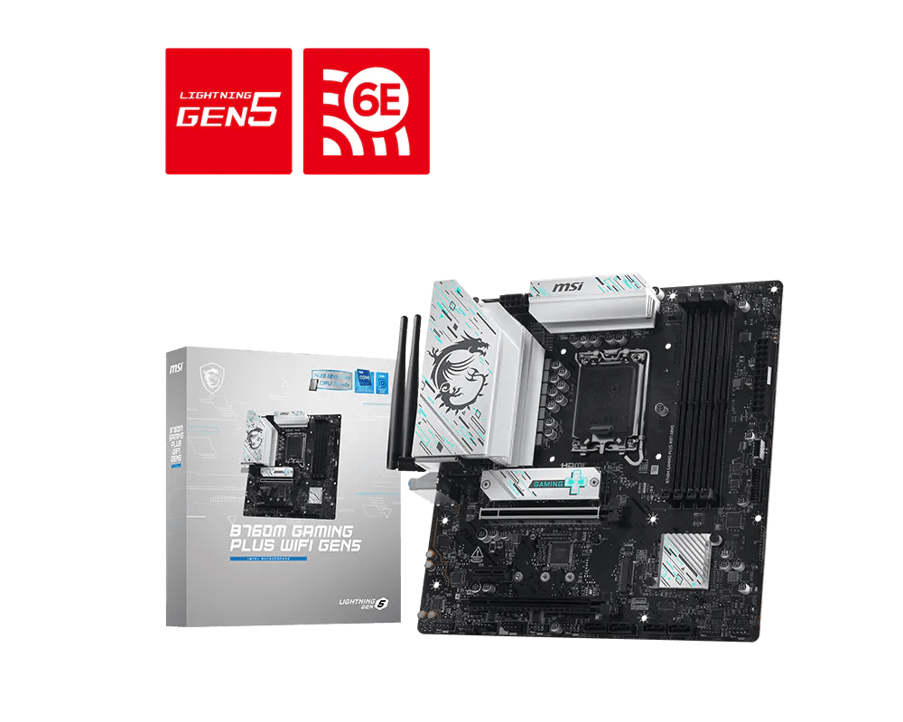 MSI MAG B760M GAMING PLUS WIFI GEN5 DDR5 LGA1700 M - ATX Motherboard Black - AHW Store
