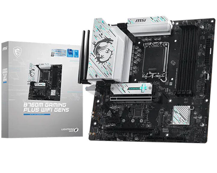 MSI MAG B760M GAMING PLUS WIFI GEN5 DDR5 LGA1700 M-ATX Motherboard Black - AHW Store