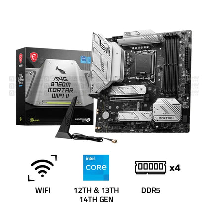 MSI MAG B760M MORTAR WIFI II DDR5 LGA1700 M - ATX Motherboard Black - AHW Store