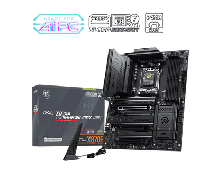 MSI MAG X870E TOMAHAWK MAX WIFI DDR5 AM5 ATX Motherboard Black - AHW Store