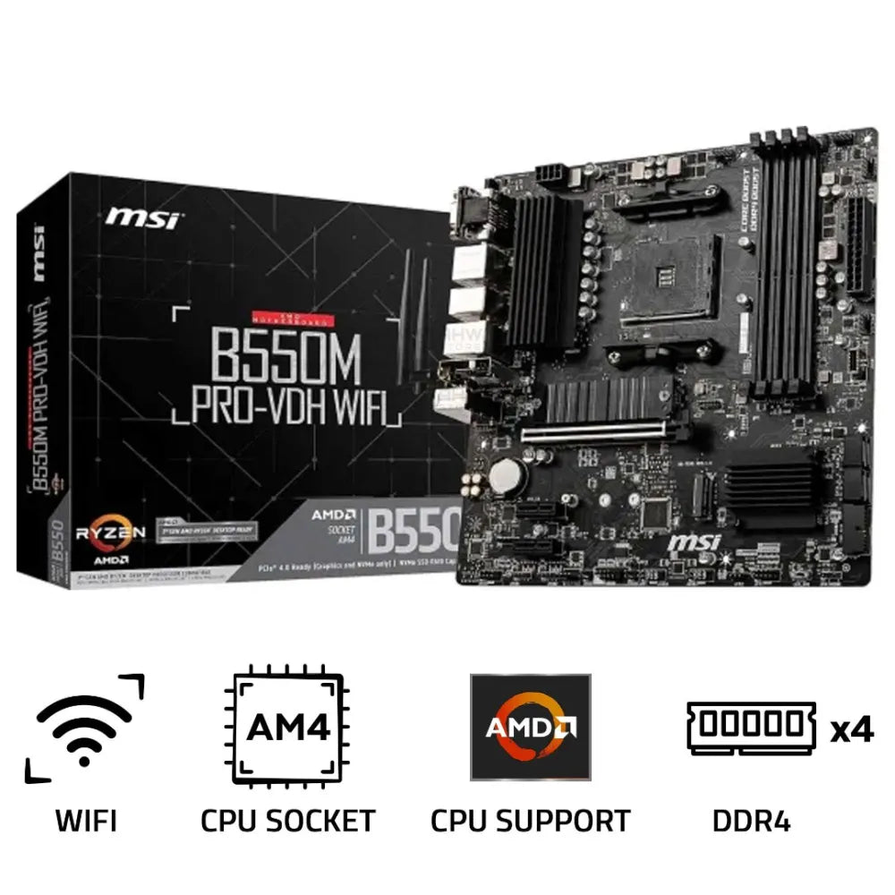 MSI B550M PRO-VDH WIFI Pro Series AM4 Micro ATX Motherboard