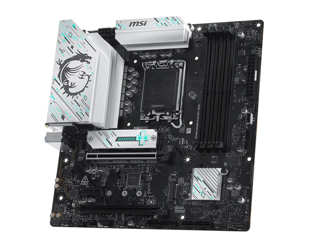 MSI MAG B760M GAMING PLUS WIFI GEN5 DDR5 LGA1700 M-ATX Motherboard Black