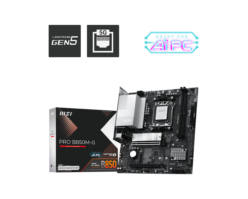 MSI PRO B850M-G Motherboard AM5 DDR5 PCIe