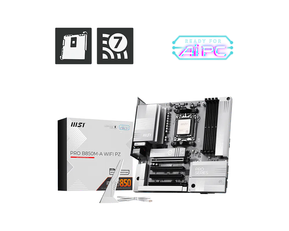 MSI PRO B850M-A WIFI PZ DDR5 mATX Motherboard