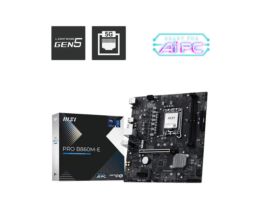 MSI PRO B860M-E DDR5 LGA 1851 ATX Motherboard