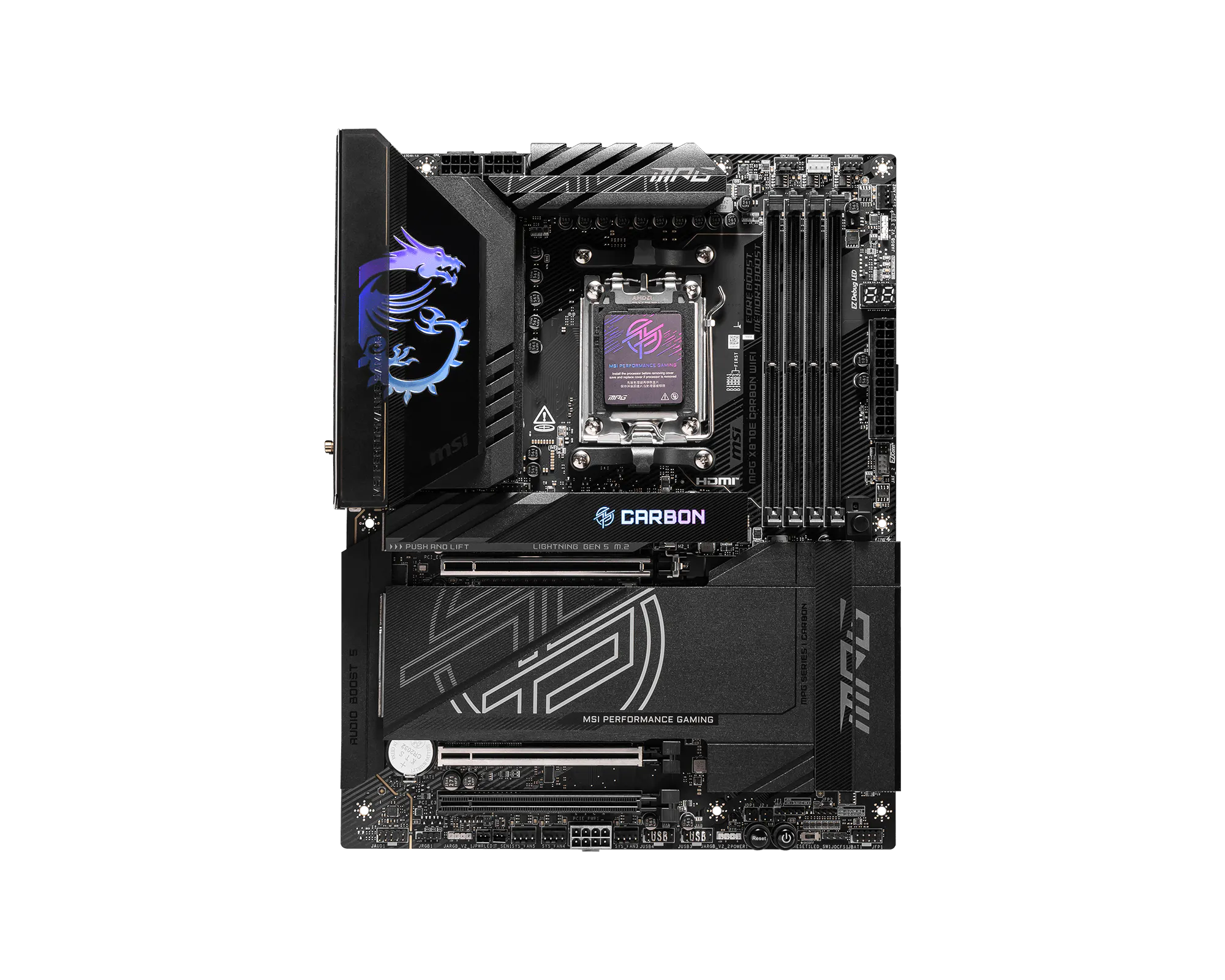 MSI MPG X870E CARBON WIFI DDR5 AM5 ATX Motherboard Black