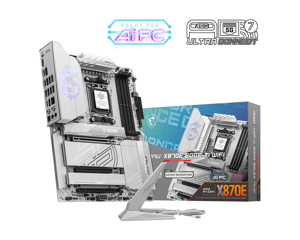 MSI MPG X870E EDGE TI WIFI DDR5 AM5 ATX Motherboard Black
