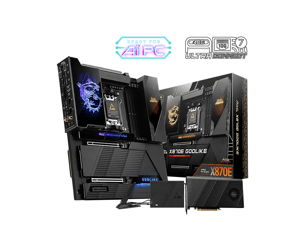 MSI MEG X870E GODLIKE WIFI DDR5 AM5 ATX Motherboard Black - AHW Store