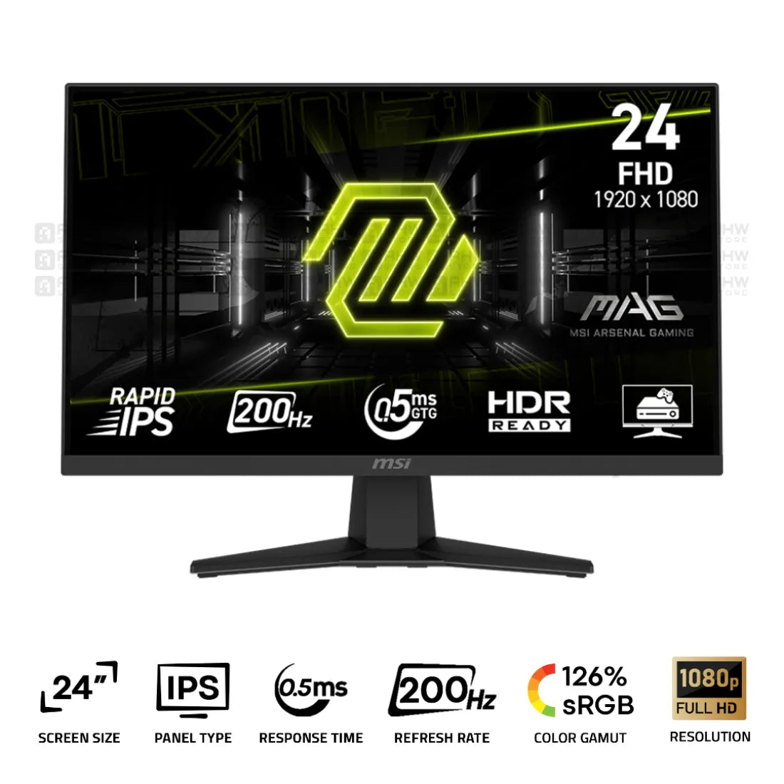 MSI MAG 244F Gaming Monitor 24 Inch IPS FHD 200Hz 0.5ms Black