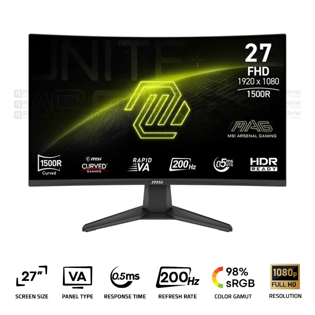 MSI MAG 276CF E20 Curved Gaming Monitor 27 Inch VA FHD 200Hz 0.5ms Black