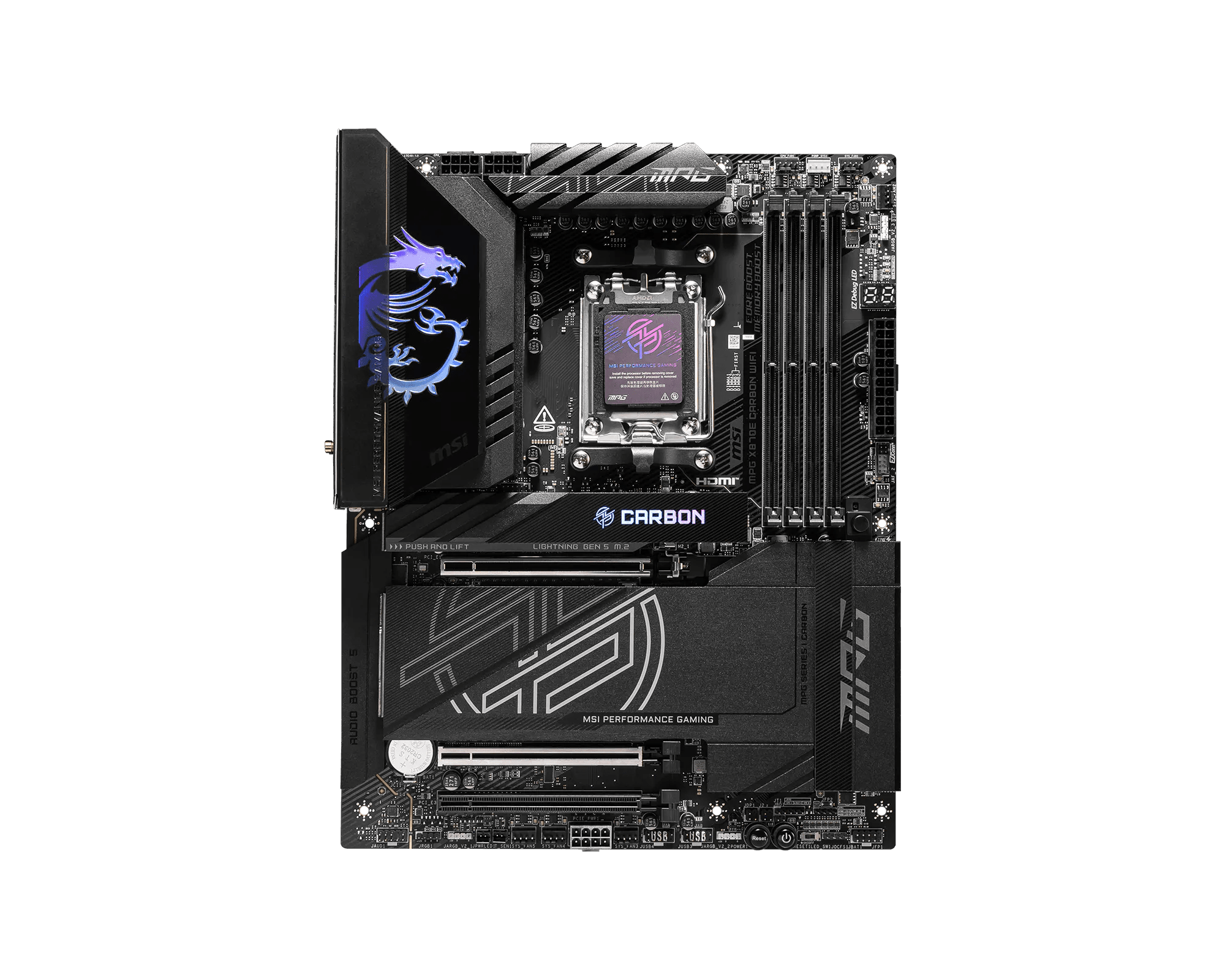 MSI MPG X870E CARBON WIFI DDR5 AM5 ATX Motherboard Black - AHW Store
