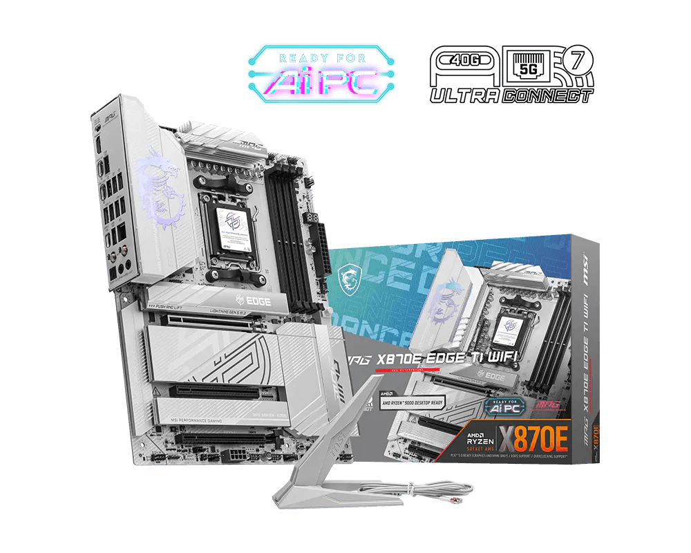 MSI MPG X870E EDGE TI WIFI DDR5 AM5 ATX Motherboard Black - AHW Store