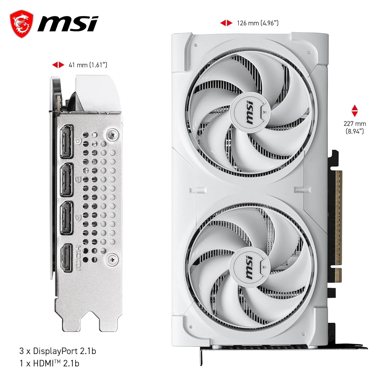 MSI NVIDIA GeForce RTX 5060 Ti 8G VENTUS 2X OC WHITE GDDR7 128bit Gaming Graphics card, Boost Clock - AHW Store