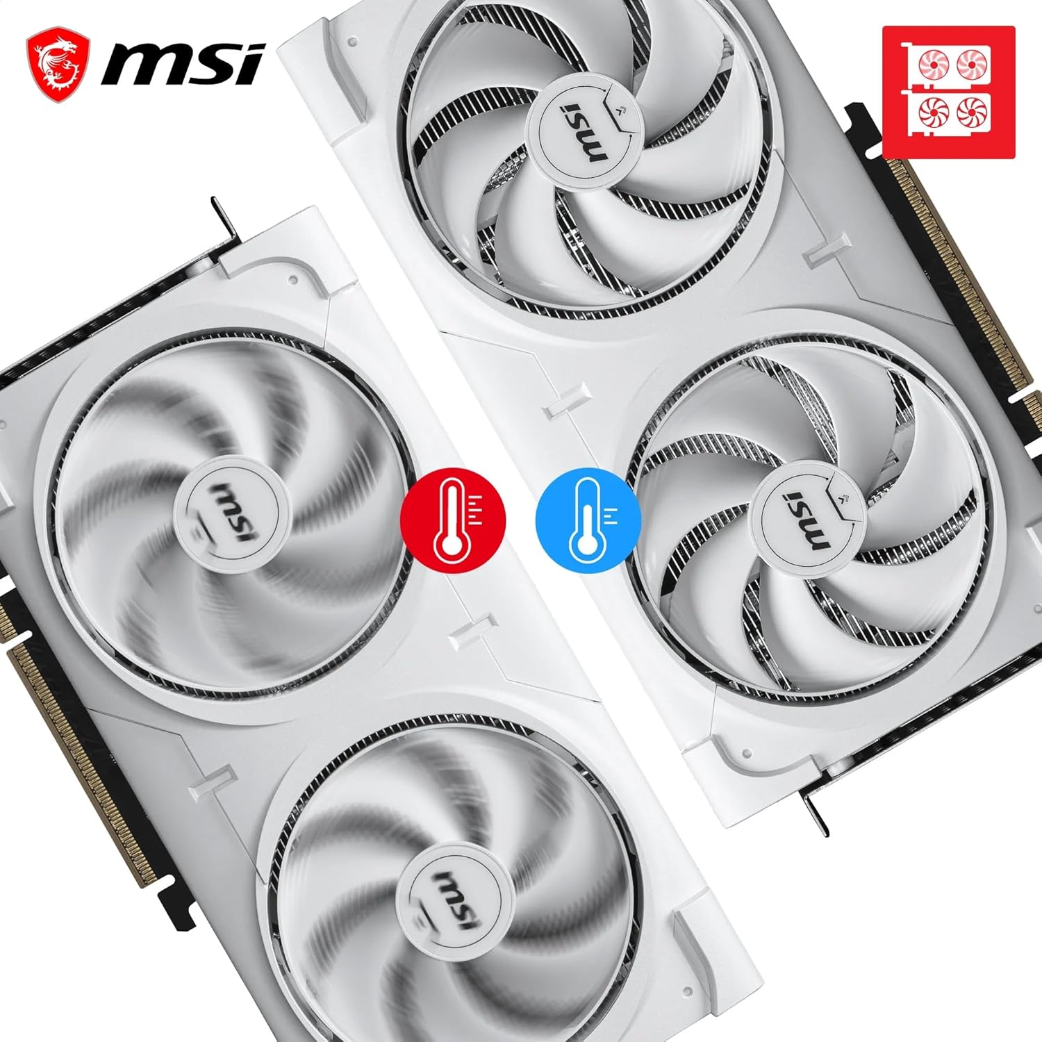 MSI NVIDIA GeForce RTX 5060 Ti 8G VENTUS 2X OC WHITE GDDR7 128bit Gaming Graphics card, Boost Clock - AHW Store