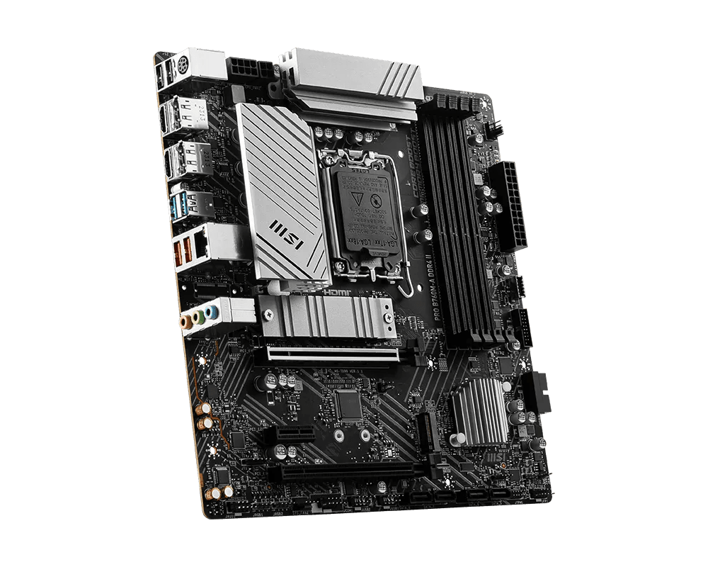 MSI PRO B760M - A DDR4 II LGA1700 M - ATX Motherboard Black - AHW Store