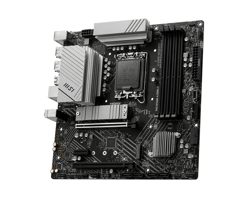 MSI PRO B760M - A DDR4 II LGA1700 M - ATX Motherboard Black - AHW Store