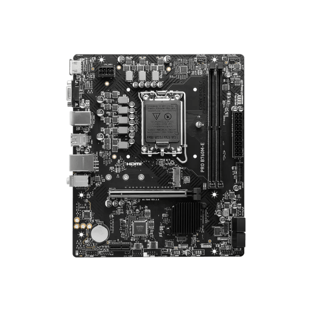 MSI PRO B760M - E DDR5 LGA1700 M - ATX Motherboard Black - AHW Store