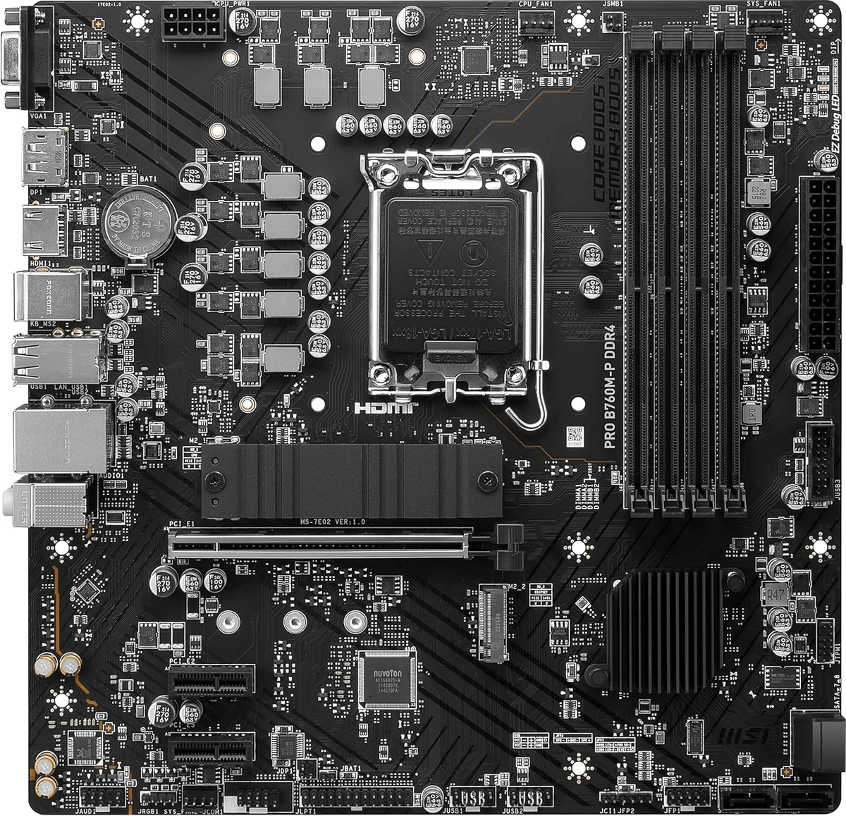 MSI PRO B760M-P DDR4 LGA1700 M-ATX Motherboard Black - AHW Store