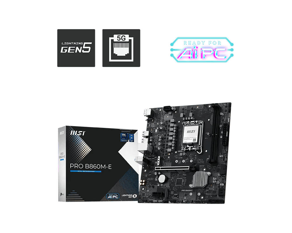 MSI PRO B860M-E DDR5 LGA 1851 ATX Motherboard - AHW Store