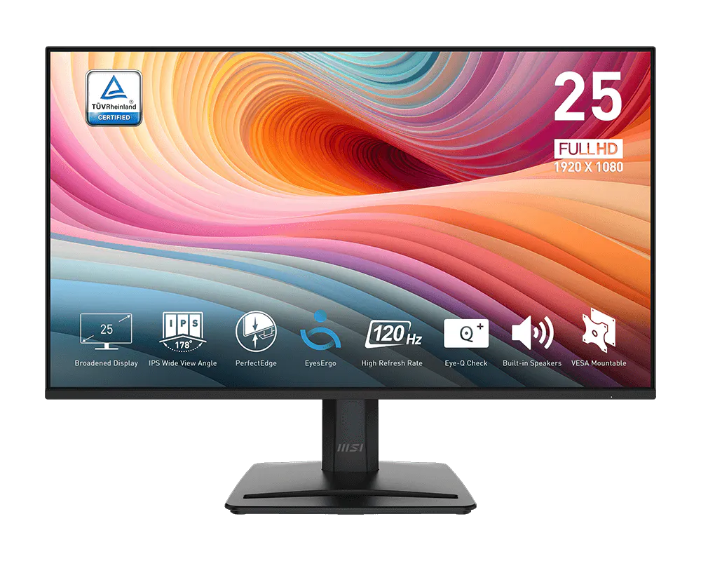 MSI PRO MP251 E2 Business Monitor 25 Inch IPS FHD 120Hz 1ms Black - AHW Store