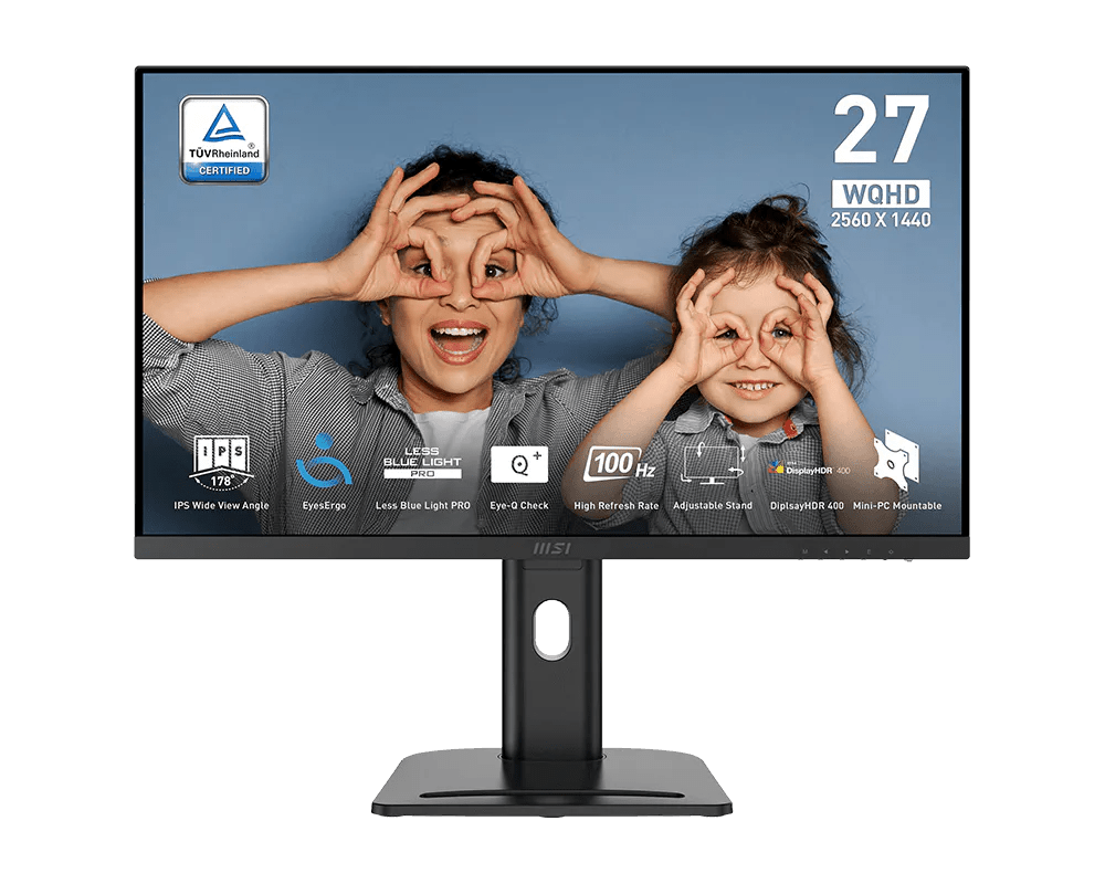 MSI PRO MP273QP E2 Designer Monitor 27 Inch IPS 2K 100Hz 1ms Black - AHW Store