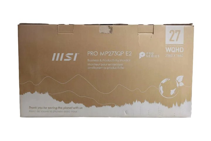 MSI PRO MP273QP E2 Designer Monitor 27 Inch IPS 2K 100Hz 1ms Black (Open Box) - AHW Store