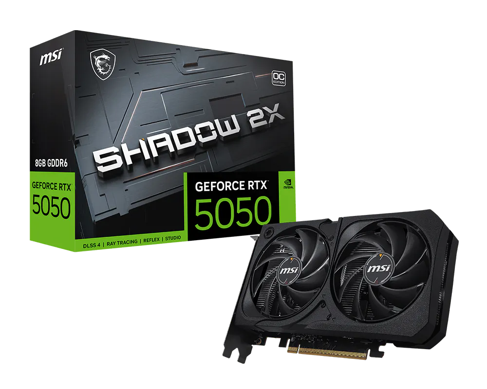 MSI GeForce RTX 5050 8G SHADOW 2X OC Graphics Card Black