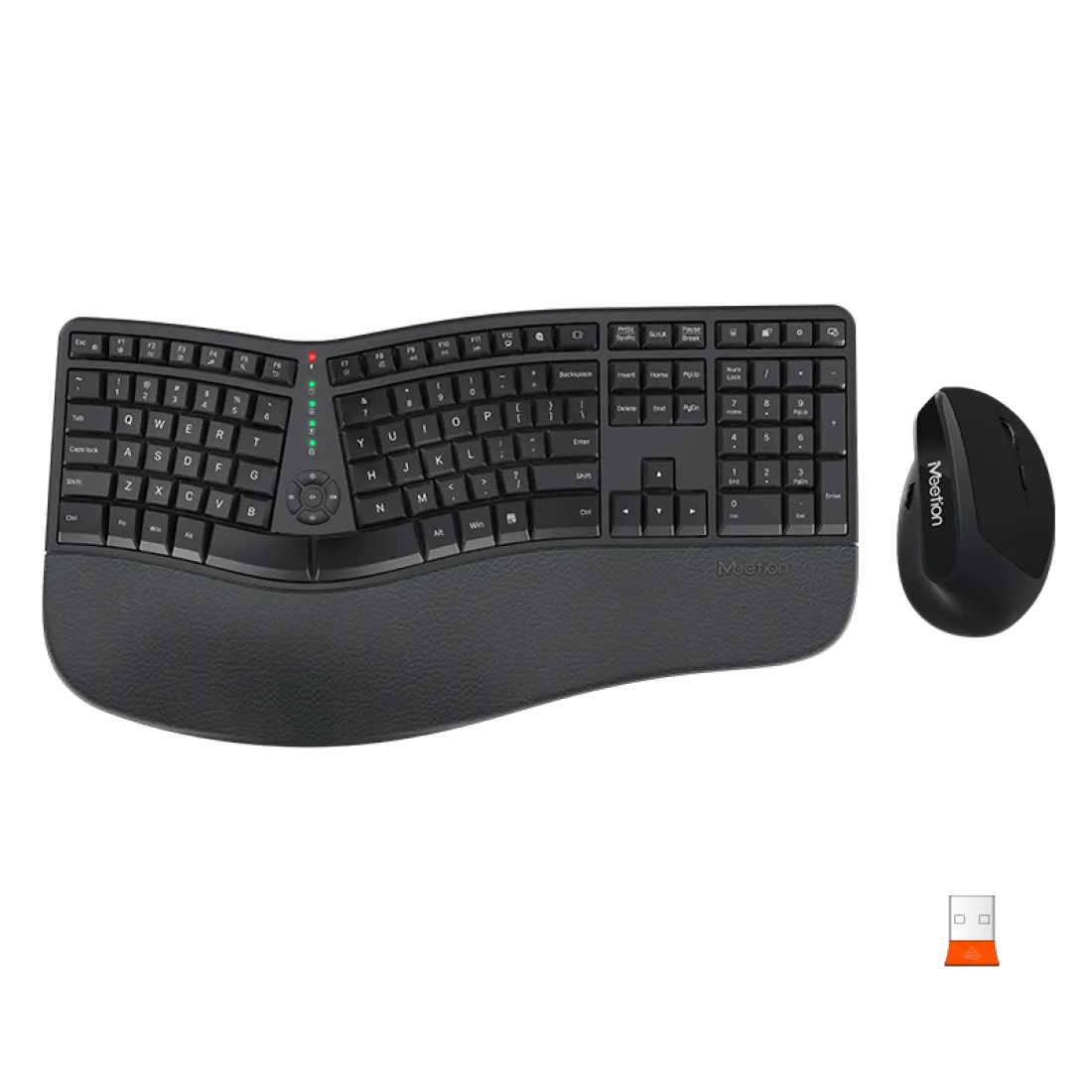 Meetion DirectorC Wireless Office Combo Keyboard and Mouse 2400 DPI 6 Buttons English / Arabic Black (Open Box)