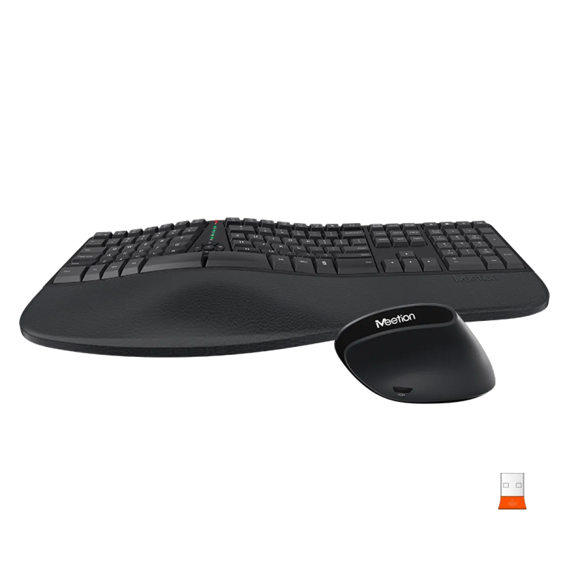 Meetion DirectorC Wireless Office Combo Keyboard and Mouse 2400 DPI 6 Buttons English / Arabic Black (Open Box)