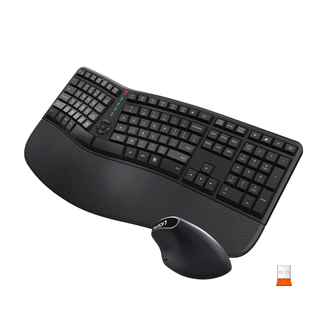 Meetion DirectorC Wireless Office Combo Keyboard and Mouse 2400 DPI 6 Buttons English / Arabic Black (Open Box)