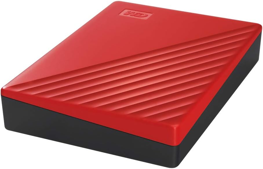 My Passport 4TB red - Portable Hard Drive with password protection and auto backup software - AHW Store