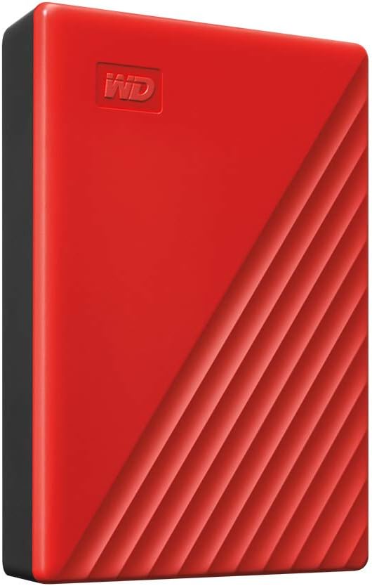 My Passport 4TB red - Portable Hard Drive with password protection and auto backup software - AHW Store