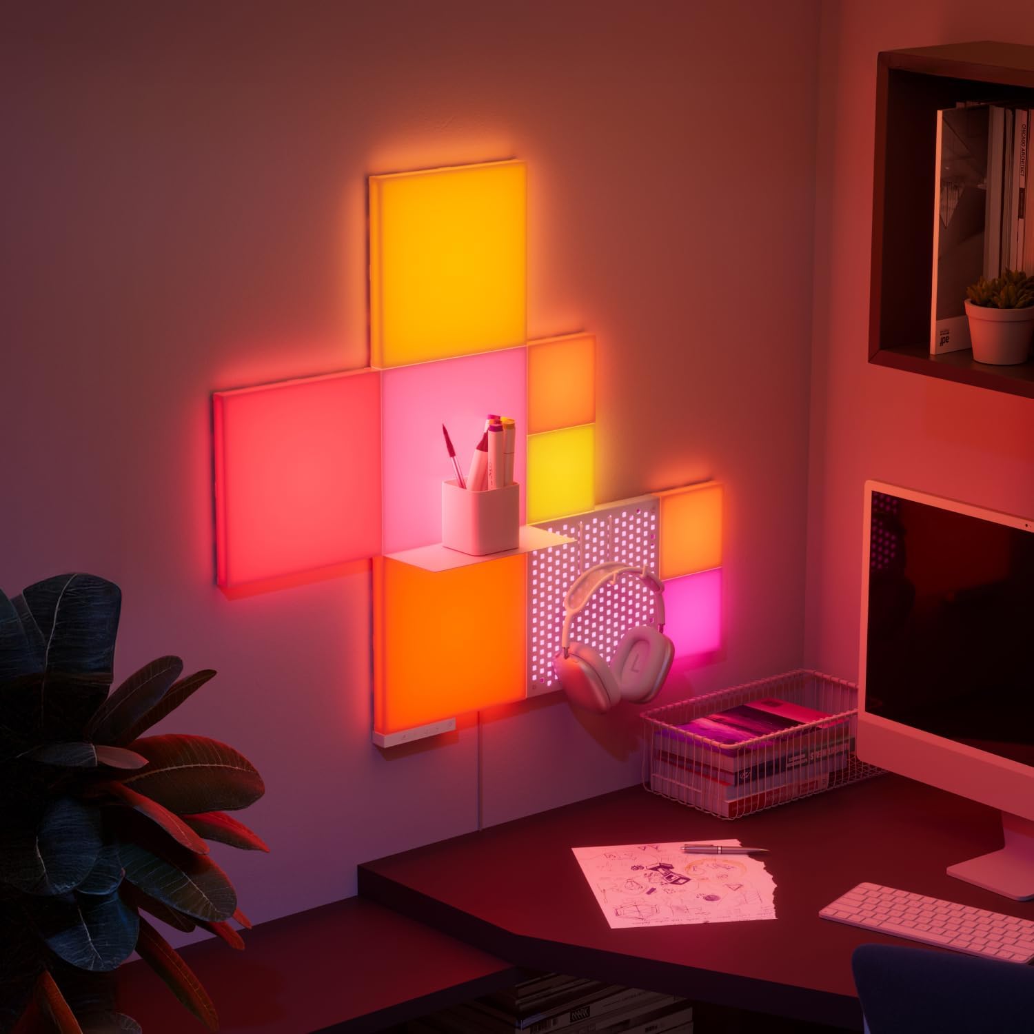 Nanoleaf Blocks WiFi Smart RGBW 16M+ Color LED Dimmable Gaming and Home Decor Wall Lights - AHW Store