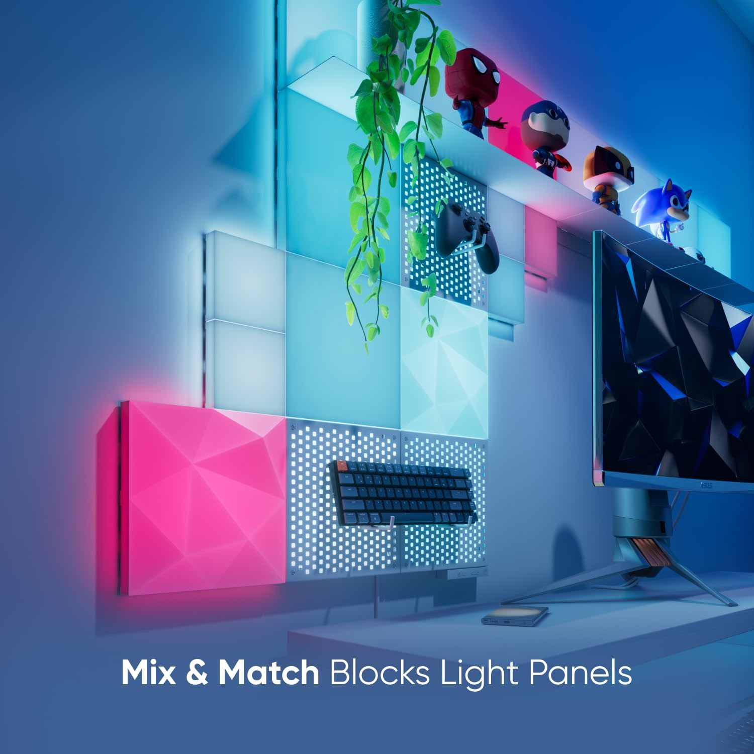 Nanoleaf Blocks WiFi Smart RGBW 16M+ Color LED Dimmable Gaming and Home Decor Wall Lights - AHW Store