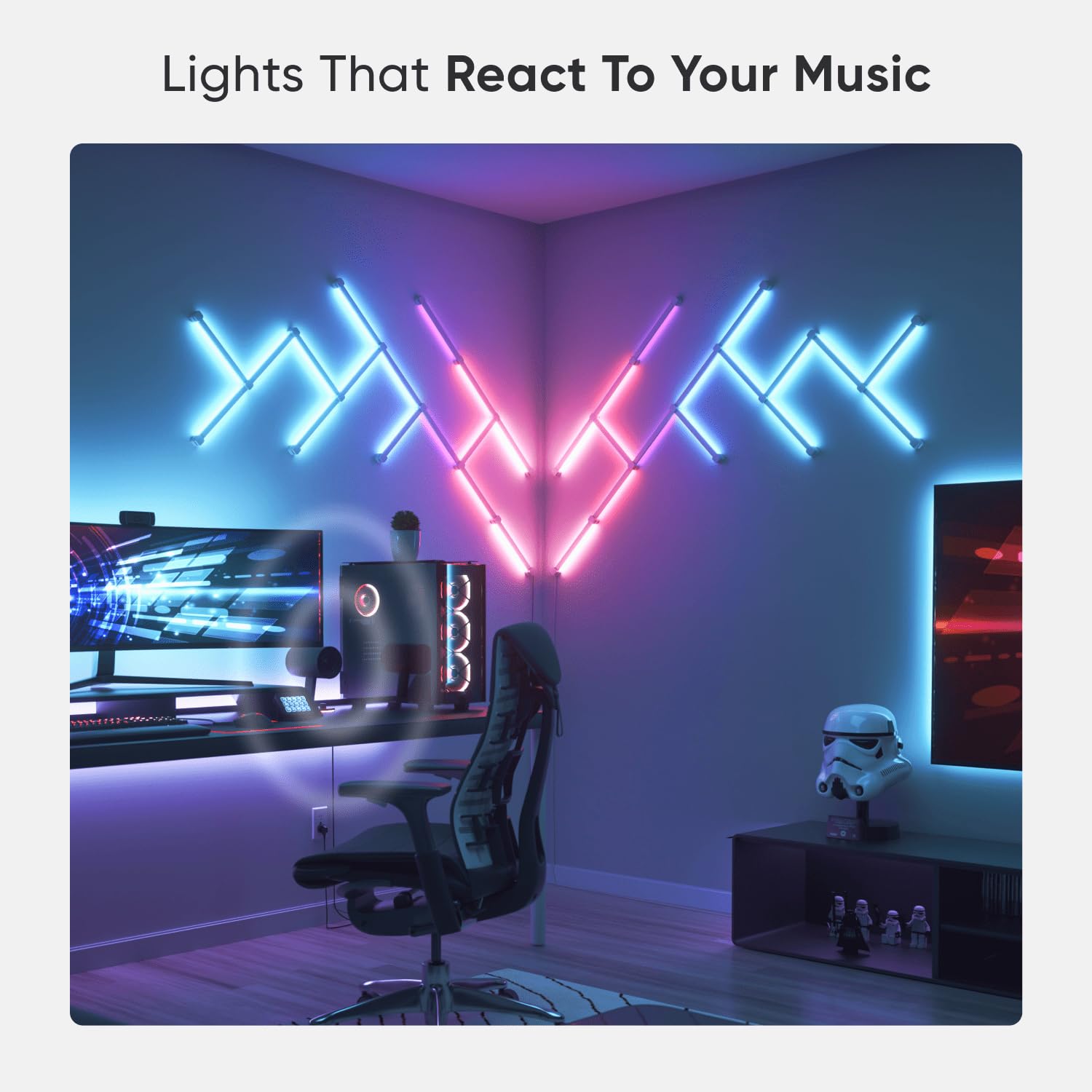 Nanoleaf Lines 90 Degree Squared WiFi Smart RGBW 16M+ Color LED Dimmable Gaming and Home Decor Wall - AHW Store