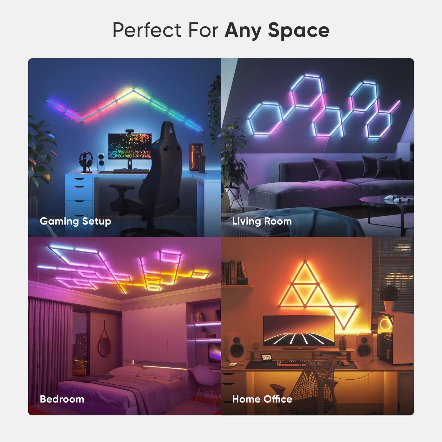 Nanoleaf Lines Smart LED Wall Lights, Music & Screen Sync RGBW Light Bar with 16M+ Color, WiFi Wall - AHW Store