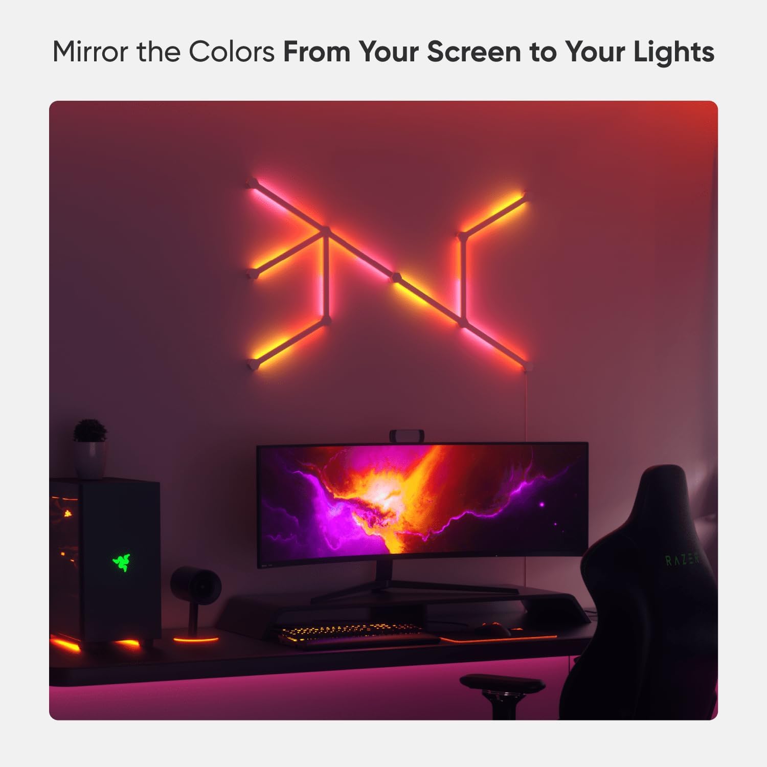 Nanoleaf Lines Smart LED Wall Lights, Music & Screen Sync RGBW Light Bar with 16M+ Color, WiFi Wall - AHW Store