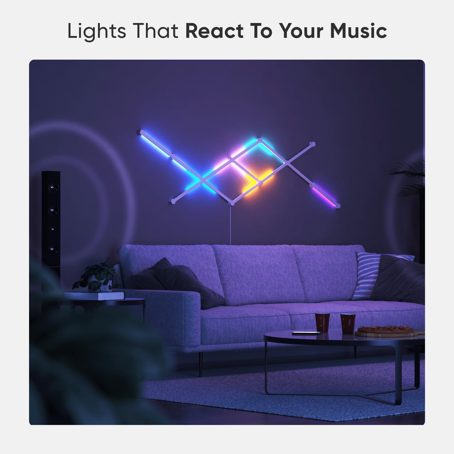 Nanoleaf Lines Smart LED Wall Lights, Music & Screen Sync RGBW Light Bar with 16M+ Color, WiFi Wall - AHW Store
