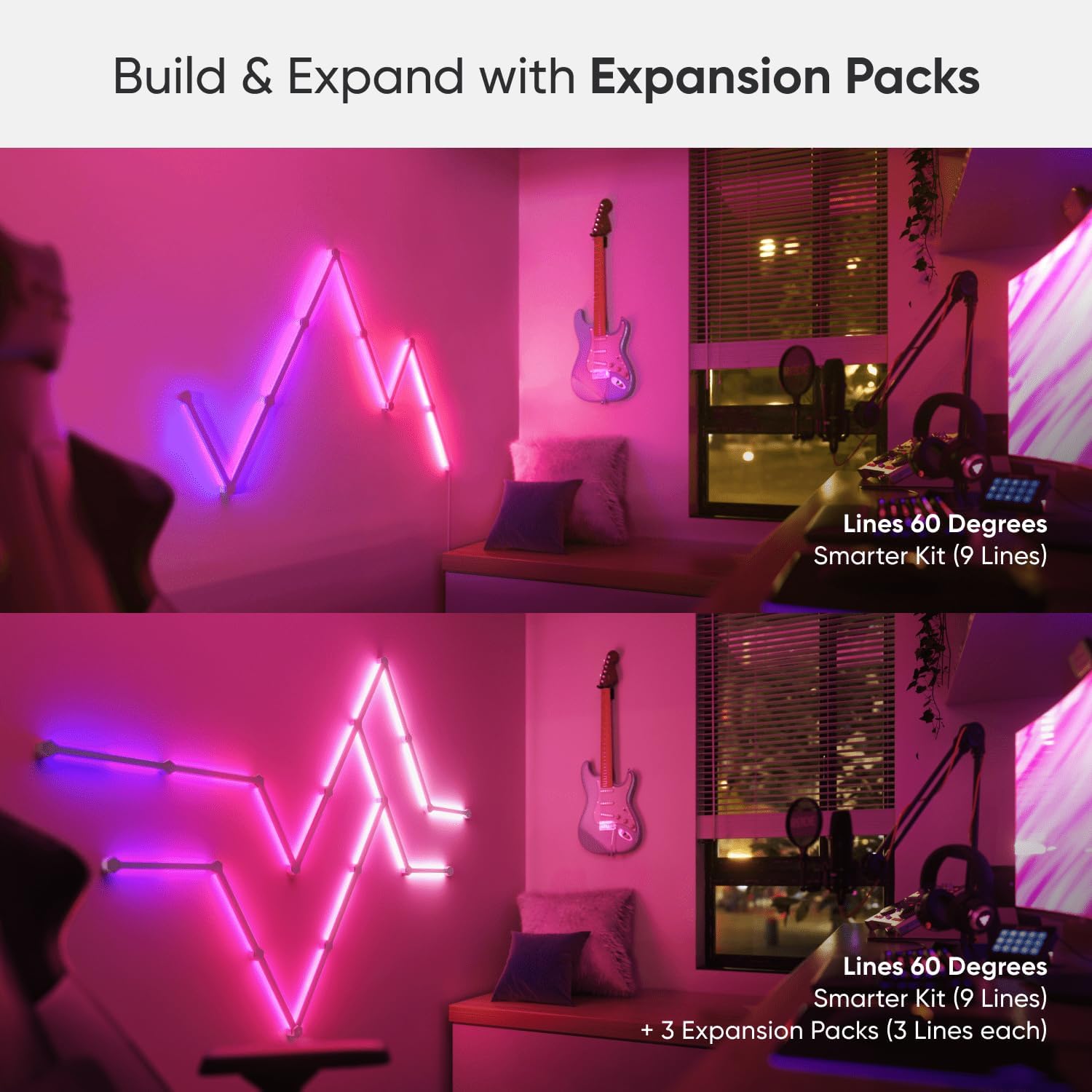 Nanoleaf Lines Smart LED Wall Lights, Music & Screen Sync RGBW Light Bar with 16M+ Color, WiFi Wall - AHW Store