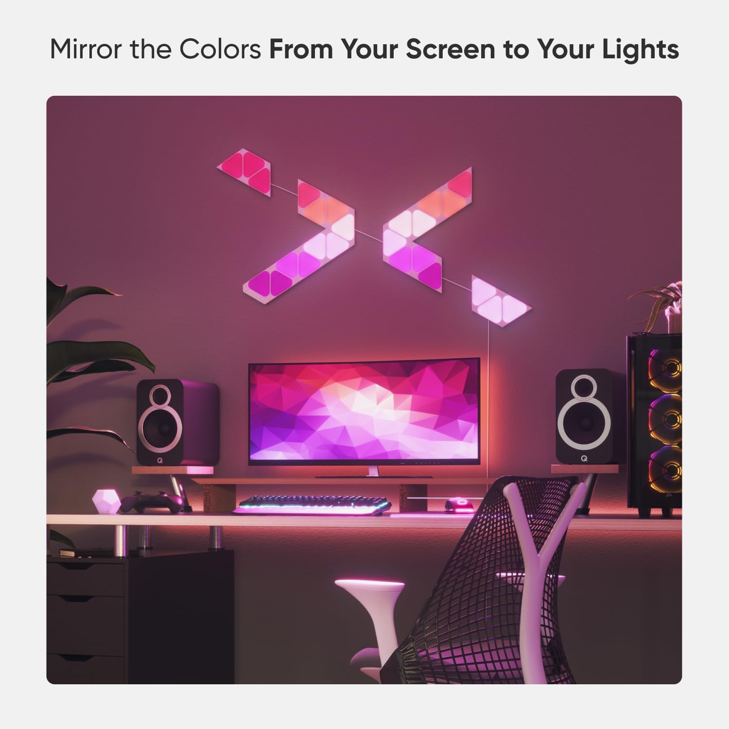 Nanoleaf Shapes Mini Triangles WiFi and Thread Smart RGBW 16M+ Color LED Dimmable Gaming and Home De - AHW Store