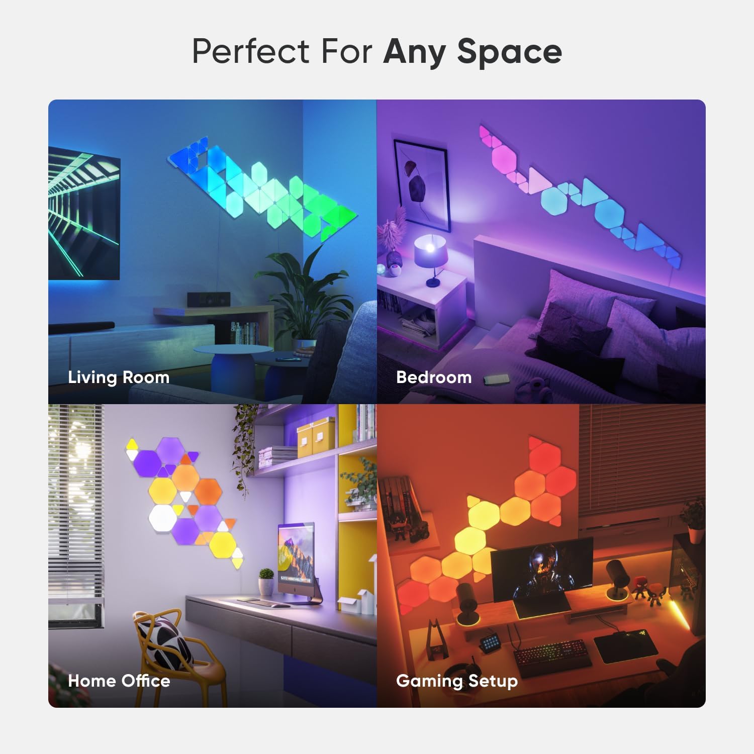 Nanoleaf Shapes Mini Triangles WiFi and Thread Smart RGBW 16M+ Color LED Dimmable Gaming and Home De - AHW Store