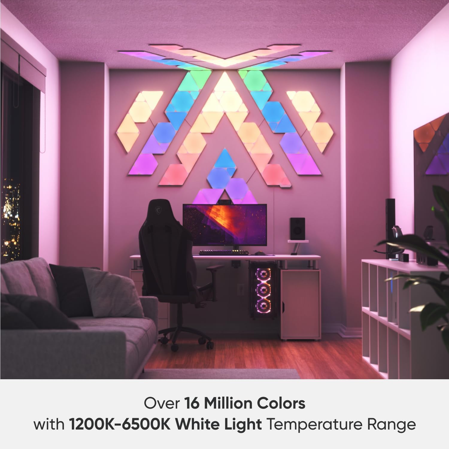 Nanoleaf Shapes Mini Triangles WiFi and Thread Smart RGBW 16M+ Color LED Dimmable Gaming and Home De - AHW Store