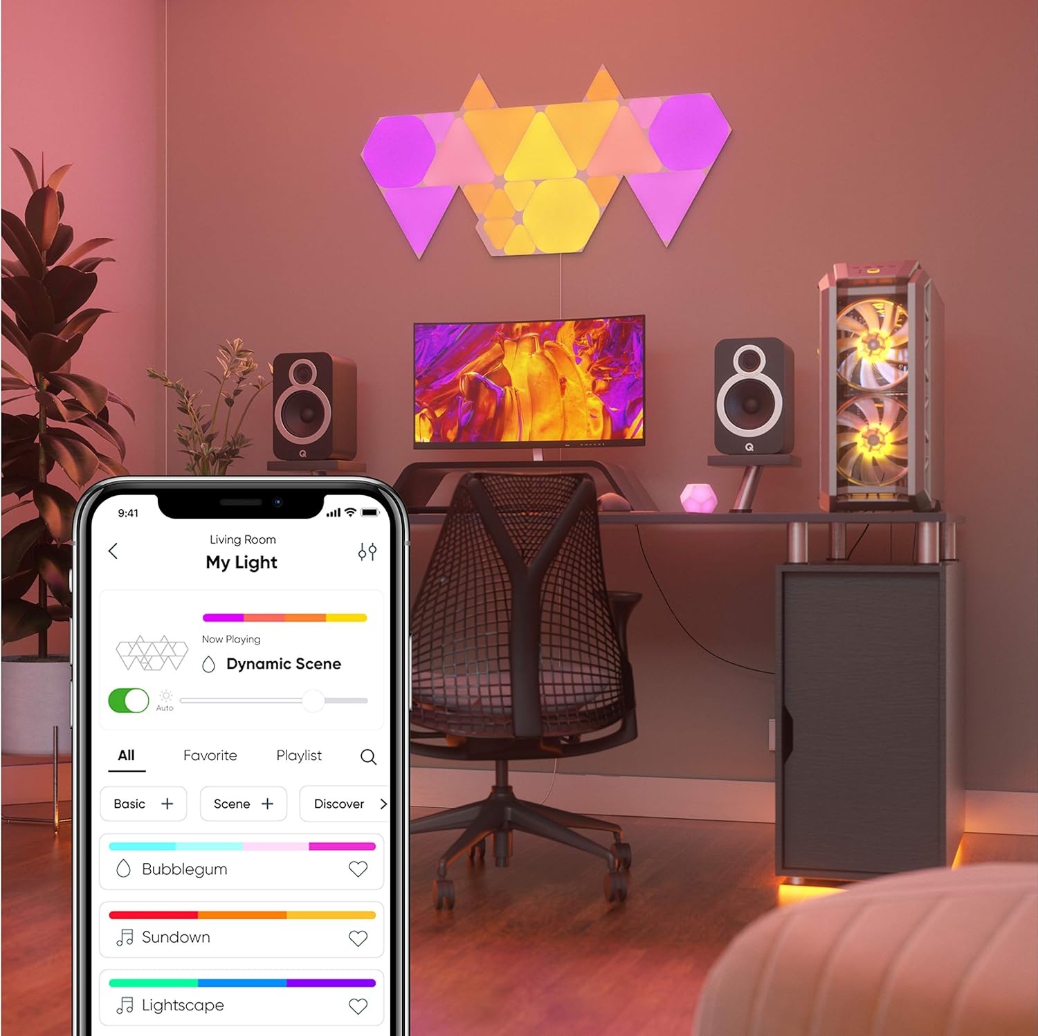 Nanoleaf Shapes Triangle Starter Kit, 4 Bright Triangles LED RGBW Smart, Modular Indoor Wall Light, - AHW Store