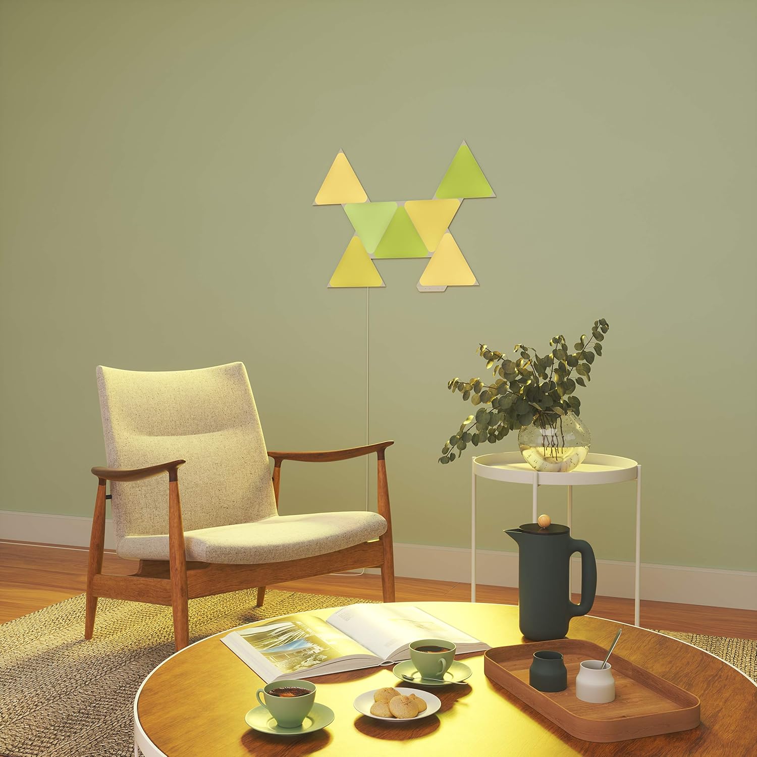 Nanoleaf Shapes Triangle Starter Kit, 4 Bright Triangles LED RGBW Smart, Modular Indoor Wall Light, - AHW Store