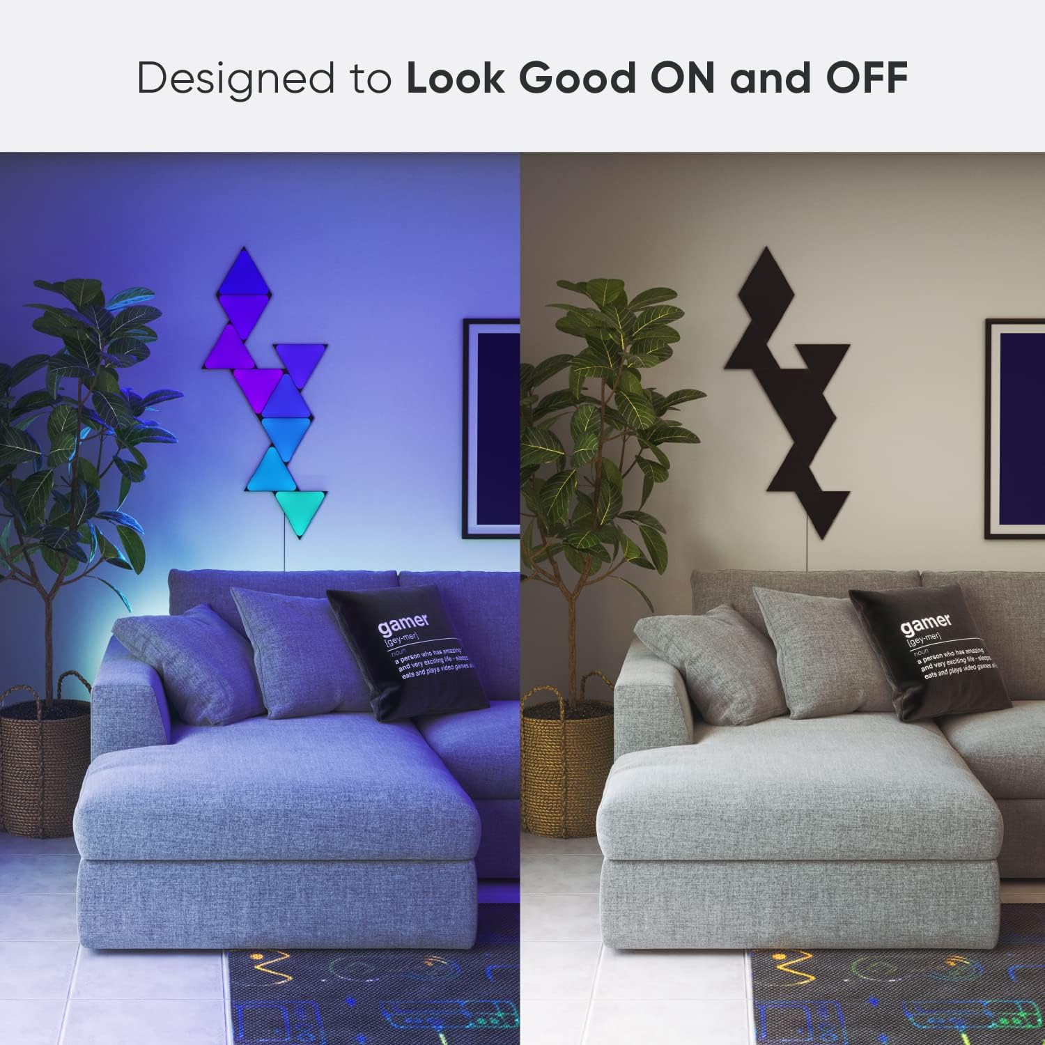 Nanoleaf Shapes WiFi and Thread Smart RGBW 16M+ Color LED Dimmable Gaming and Home Decor Wall Lights - AHW Store